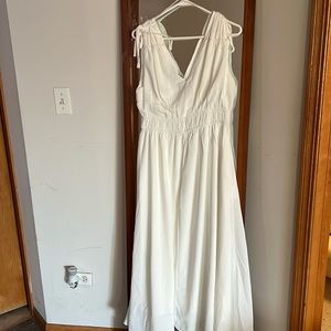 White dress midi length PERFECT for engagement/white occasions